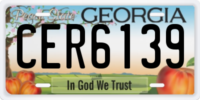 GA license plate CER6139