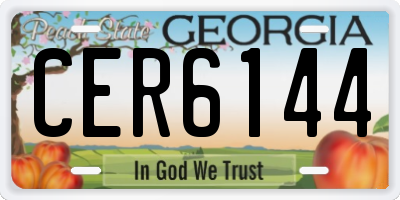 GA license plate CER6144