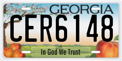 GA license plate CER6148