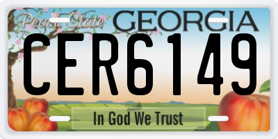 GA license plate CER6149