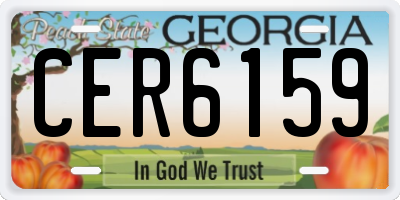 GA license plate CER6159