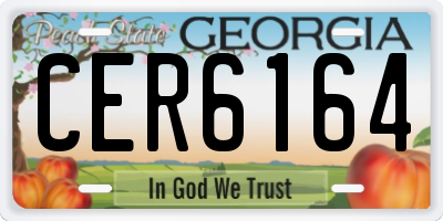 GA license plate CER6164