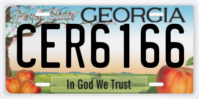 GA license plate CER6166