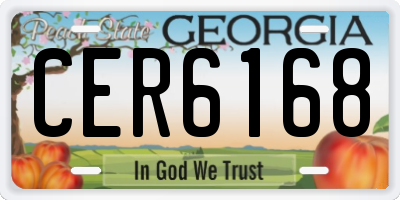 GA license plate CER6168