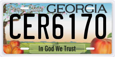 GA license plate CER6170