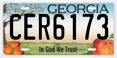 GA license plate CER6173