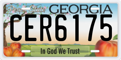 GA license plate CER6175