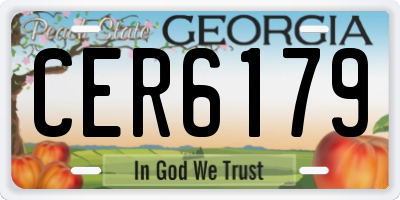 GA license plate CER6179