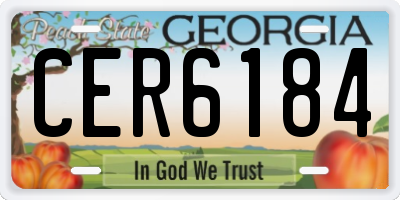 GA license plate CER6184