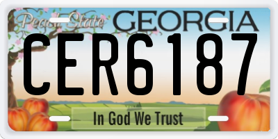 GA license plate CER6187