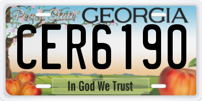 GA license plate CER6190