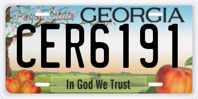 GA license plate CER6191