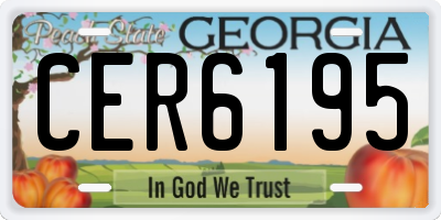 GA license plate CER6195