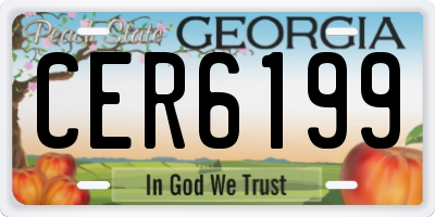 GA license plate CER6199