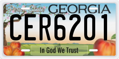 GA license plate CER6201