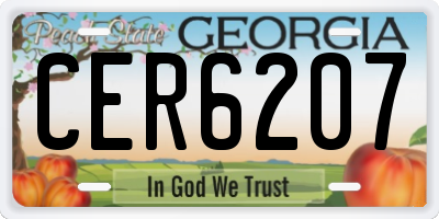GA license plate CER6207