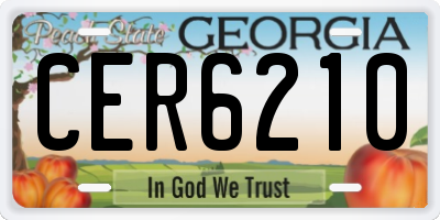 GA license plate CER6210