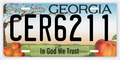 GA license plate CER6211