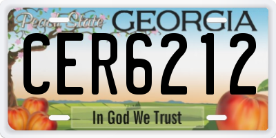 GA license plate CER6212