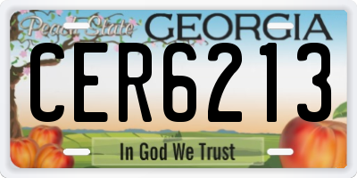 GA license plate CER6213