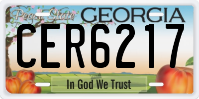 GA license plate CER6217