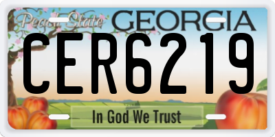 GA license plate CER6219