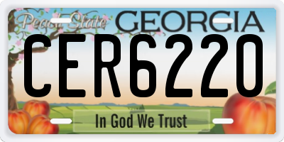 GA license plate CER6220