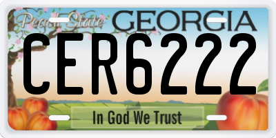 GA license plate CER6222