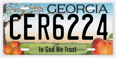 GA license plate CER6224