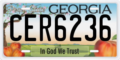 GA license plate CER6236