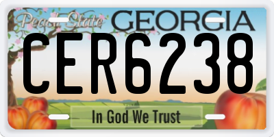 GA license plate CER6238