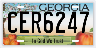 GA license plate CER6247