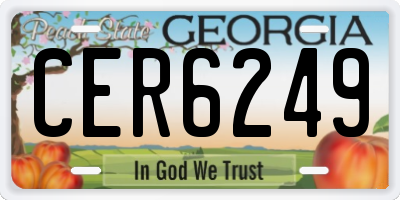 GA license plate CER6249