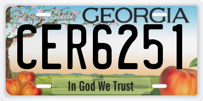 GA license plate CER6251