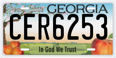 GA license plate CER6253