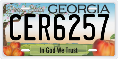 GA license plate CER6257