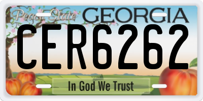 GA license plate CER6262