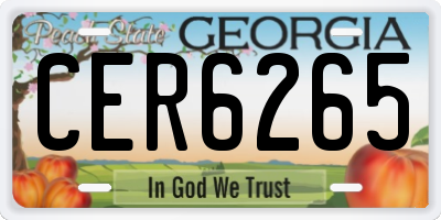 GA license plate CER6265