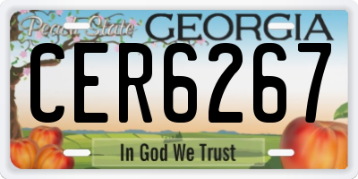 GA license plate CER6267