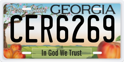 GA license plate CER6269