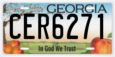 GA license plate CER6271
