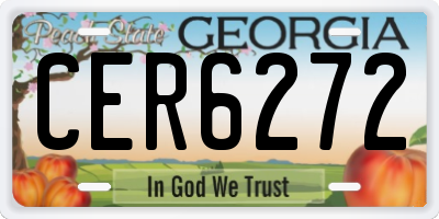 GA license plate CER6272