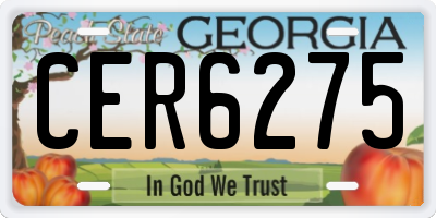 GA license plate CER6275