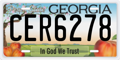 GA license plate CER6278