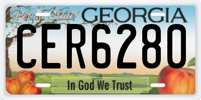 GA license plate CER6280