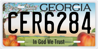 GA license plate CER6284