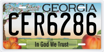 GA license plate CER6286
