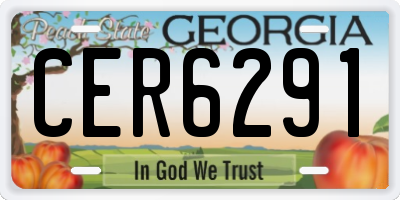 GA license plate CER6291