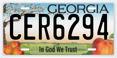 GA license plate CER6294