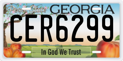 GA license plate CER6299